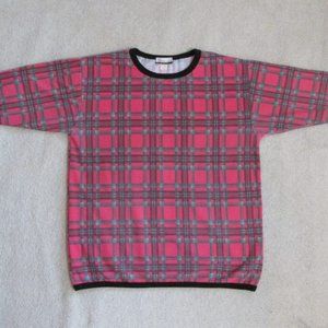 DIANA MARCO WOMEN'S SIZE 2 X SWEATER RED GREEN BLACK PLAID UGLY CHRISTMAS TUNIC